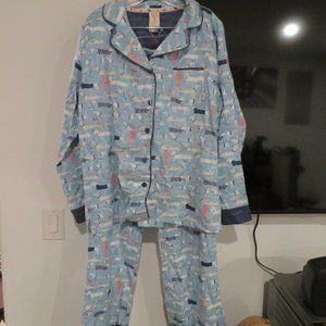 XL Munki Munki Dachshund Dogs Bamboo Flannel Pajama 2 Piece Set NWT - Nordstroms